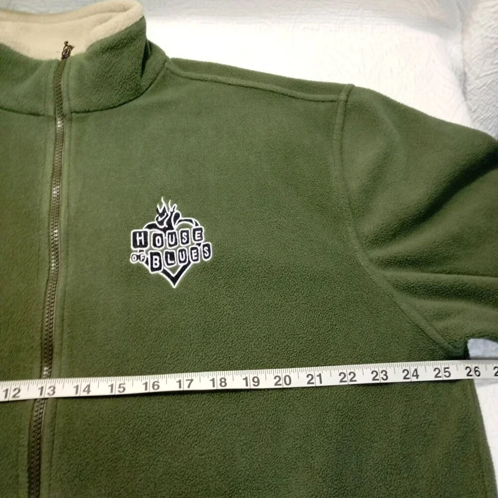 House Of Blues Fleece Jacket Full Zip Large With Beige Collar Embroidered Logo - Picture 11 of 12